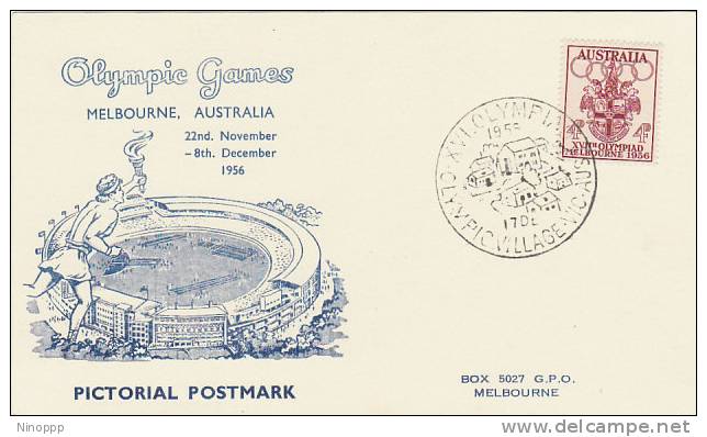 Australia 1956 Melbourne Olympic Games,Inside Village, Souvenir Card - Sommer 1956: Melbourne