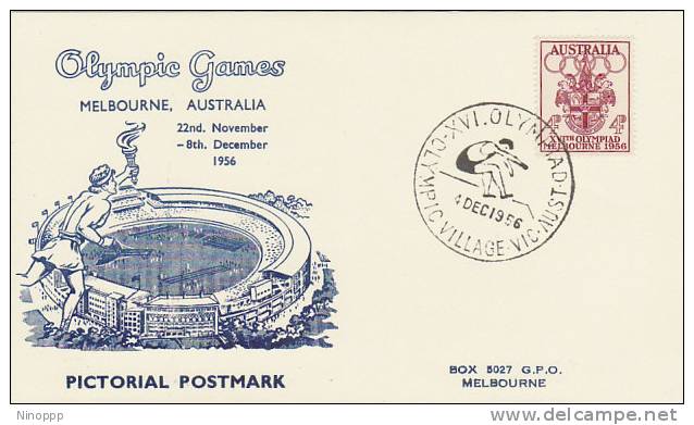 Australia 1956 Melbourne Olympic Games,Long Jump, Souvenir Card - Estate 1956: Melbourne