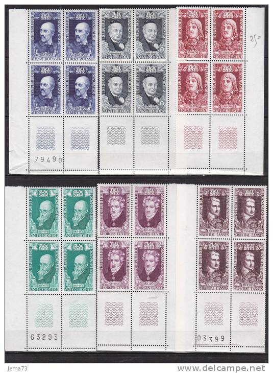 N° 1590 à 1595 Célébrités Du XVIII Au XX Siècles: Série En Bloc De 4 Timbres: - Neufs