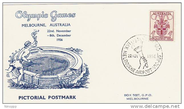 Australia 1956 Melbourne Olympic Games,Olympic Torch, Souvenir Card - Estate 1956: Melbourne