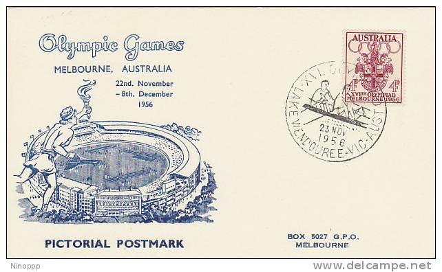 Australia 1956 Melbourne Olympic Games,Rowing, Souvenir Card - Estate 1956: Melbourne