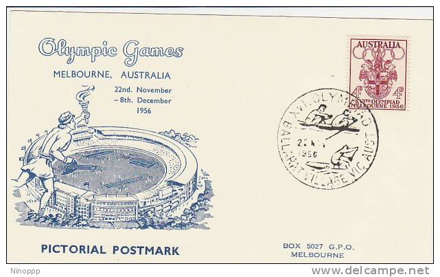 Australia 1956 Melbourne Olympic Games,Rowing, Souvenir Card - Ete 1956: Melbourne