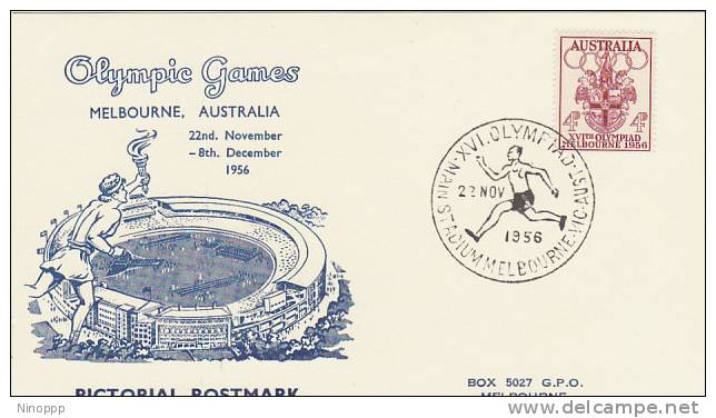 Australia 1956 Melbourne Olympic Games,Runner, Souvenir Card - Sommer 1956: Melbourne