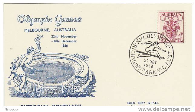 Australia 1956 Melbourne Olympic Games,Womens Hardles, Souvenir Card - Ete 1956: Melbourne