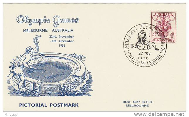 Australia 1956 Melbourne Olympic Games,Wrestling, Souvenir Card - Estate 1956: Melbourne