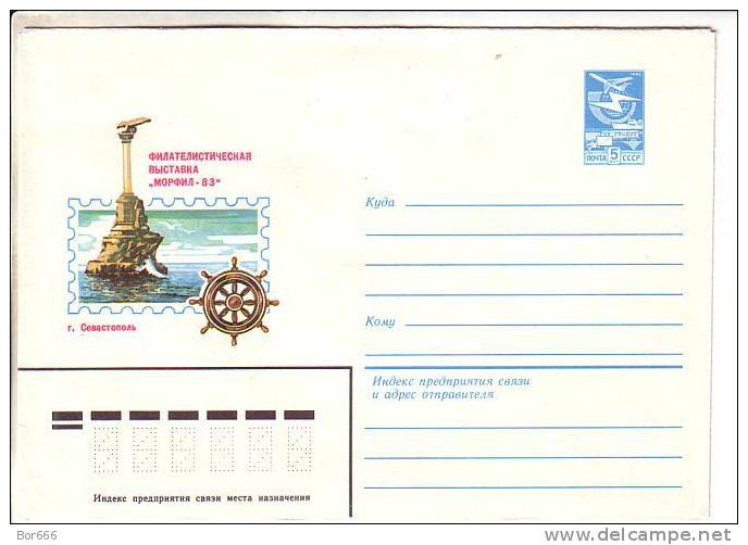 GOOD USSR Postal Cover 1983 - Philatelic Exhibition MORFIL - Sevastopol - Philatelic Exhibitions