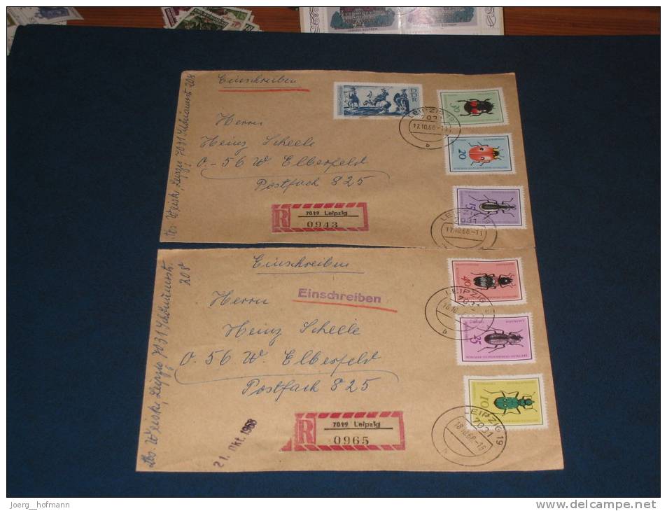 Brief Cover DDR Deutschland Recommande Einschreiben Leipzig - Wuppertal 1968 Käfer Bug Bugs Insekt Insekten Insect - Storia Postale