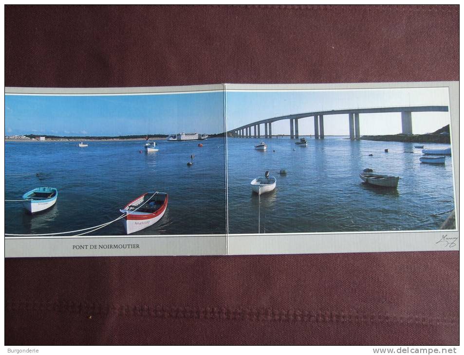 LA VENDEE DE LONG EN LARGE / PORT DE LA FOSSE, FROMENTINE, PONT DE NOIRMOUTIER / BELLE CARTE A TROIS VOLETS - Noirmoutier