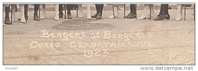 TOULON - CORSO - CARNAVAL -CARTE PHOTO - BERGERS - 1923 - RARE - PLACE NOEL BLACHE. - Toulon