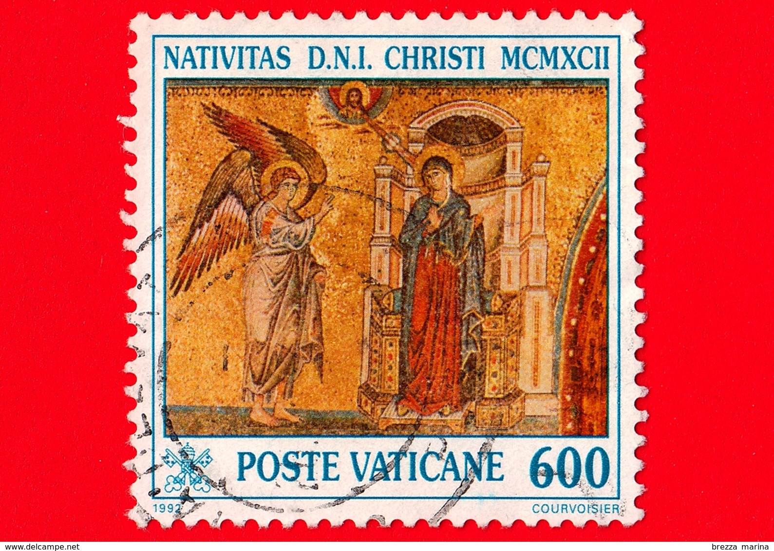 VATICANO  - Usato - 1992 - Natale - 600 L. - Annunciazione - Oblitérés