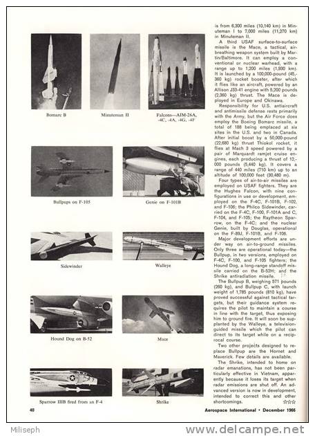 Magazine AEROSPACE INTERNATIONAL - DECEMBER 1966 -  Avions - Missiles - Publicités  (3250) - Aviazione