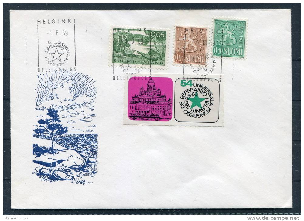 1969 Finland Helsinki Esperanto Vignette Congress Cover - Esperanto