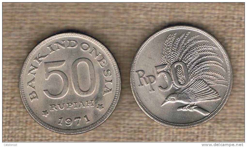 INDONESIA -  50 Rupias 1971  KM35  Greater Bird Of Paradise Coin - Indonesien