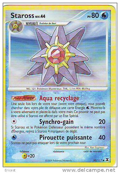 A - CARTE POKEMON STAROSS NIV 44 50/111 NEUVE - Altri & Non Classificati