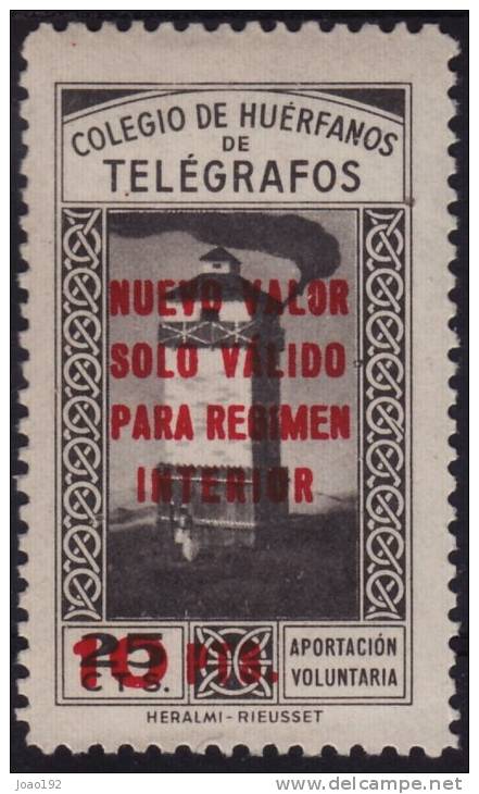 BENEFICENCIA Huérfanos De Telégrafos 1946 GÁLVEZ Nº 72 *** MNH -SOBRECARGADO PARA REGIMEN INTERIOR, RARO - Beneficiencia (Sellos De)