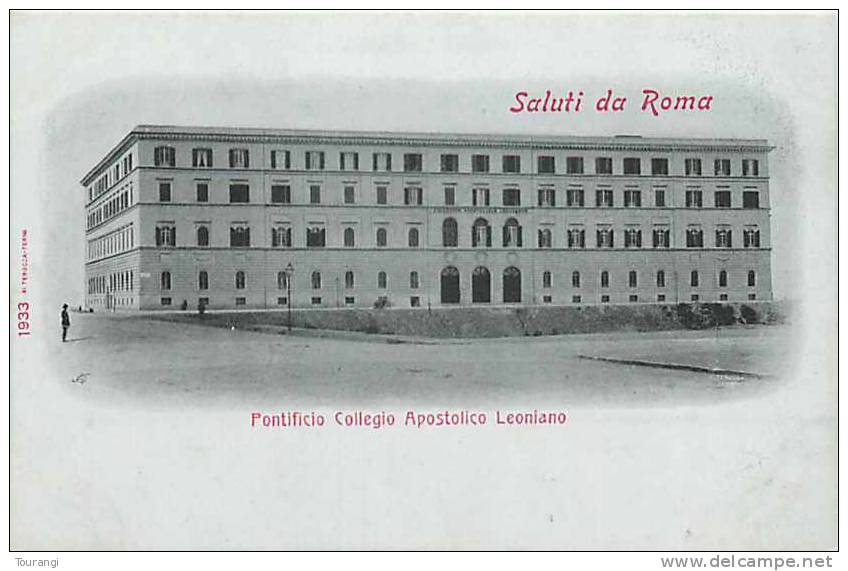 Mars13 1752 :  Roma  -  Saluti Da  -  Pontificio Collegio Apostolico Leoniano - Onderwijs, Scholen En Universiteiten