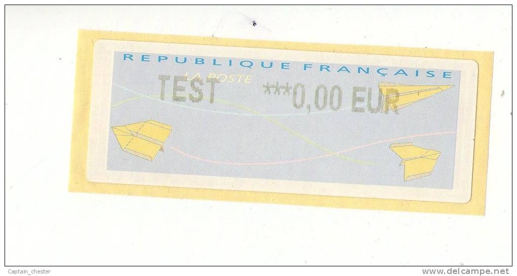 VIGNETTE DE DISTRIBUTEUR TEST " Avions En Papier " - 2000 « Avions En Papier »