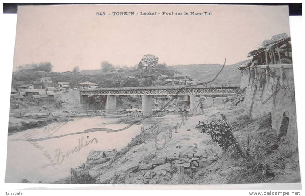 Cpa TONKIN - LAOKAI - Pont Sur Le Nam Thi ( Voir Description ) - Viêt-Nam