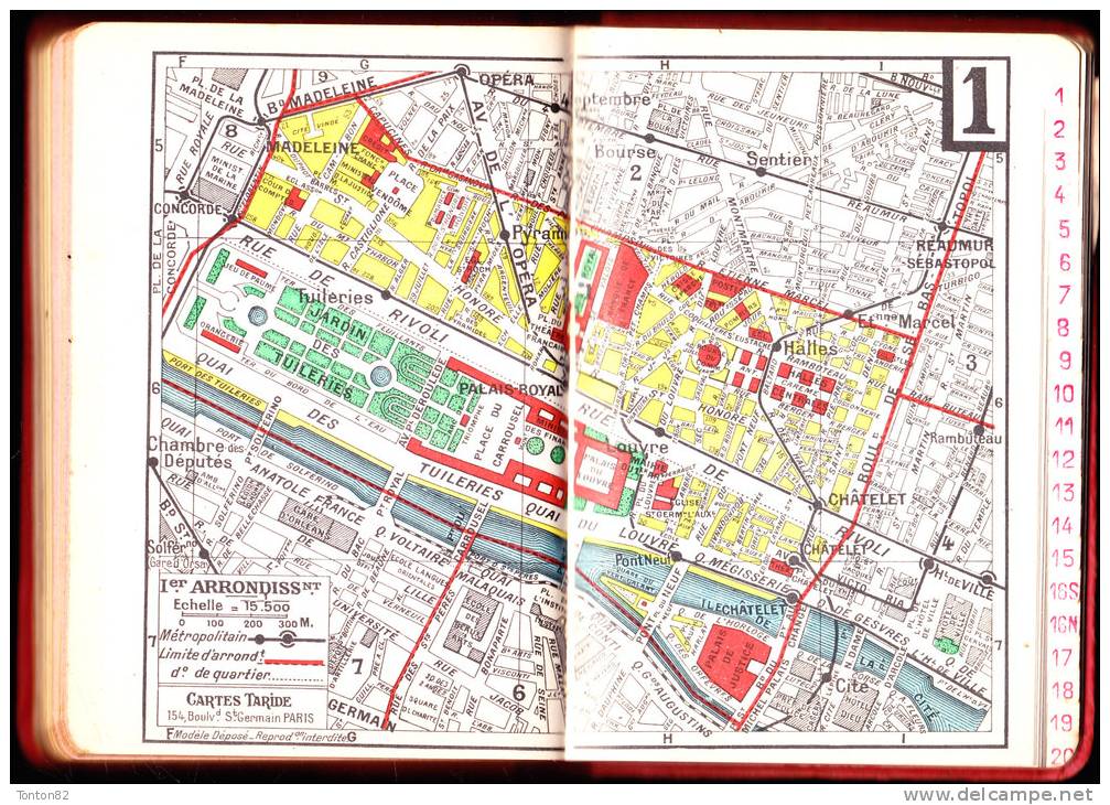 Plans Taride - PARIS - Arrondissements - Métro - Autobus - Répertoire Des Rues - ( 1954 ) - Kaarten & Atlas