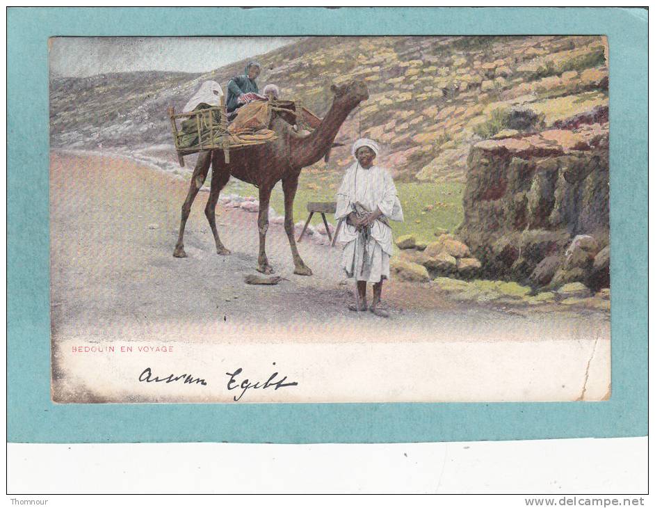 BEDOUIN  EN  VOYAGE  -   Assouan 1907  -  ( Trace Pliure Angle Bas Droit ) - Alexandria