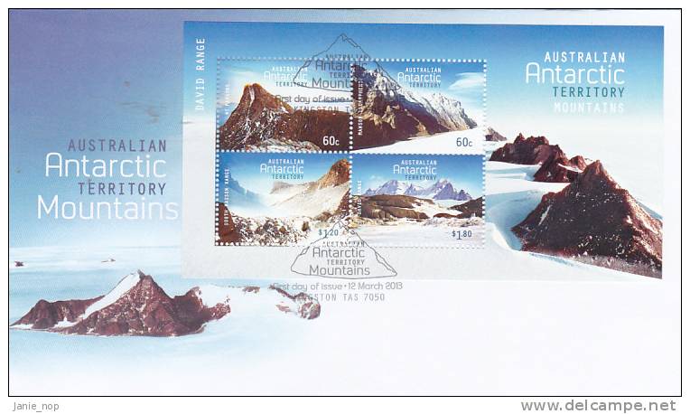 AAT 2013 Antarctic Mountains Mini Sheet  FDC - Other & Unclassified