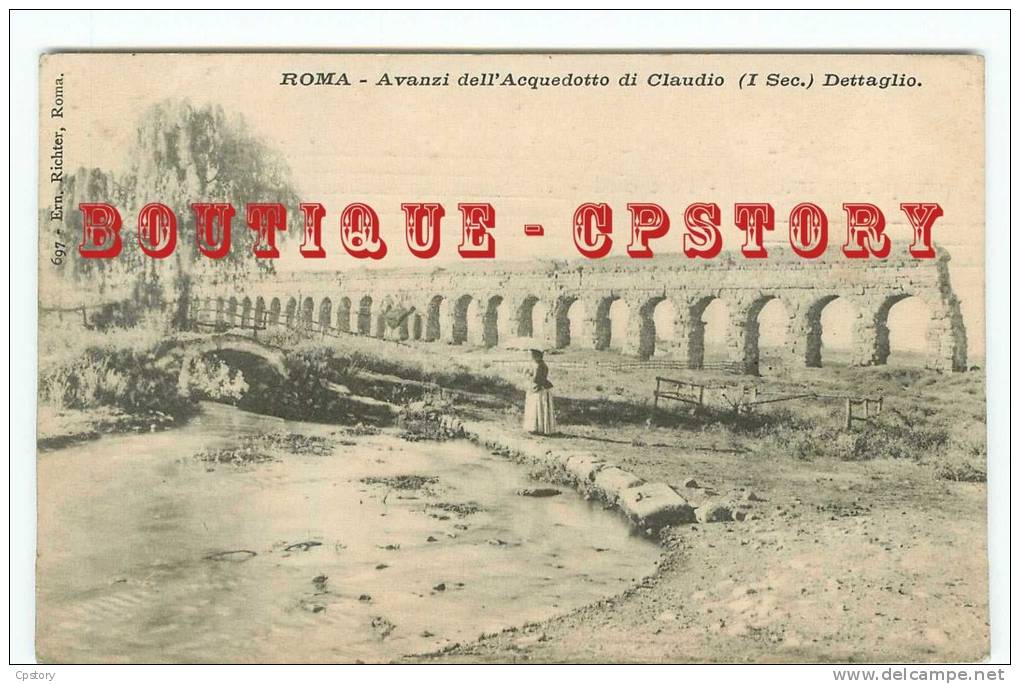 ITALIA - ROMA - Avanzi Dell´Acquedotto Di Claudio (1Sec.) Dettaglio - Italie Rome - Aqueduc Romain Eau - Dos Scanné - Andere Monumente & Gebäude