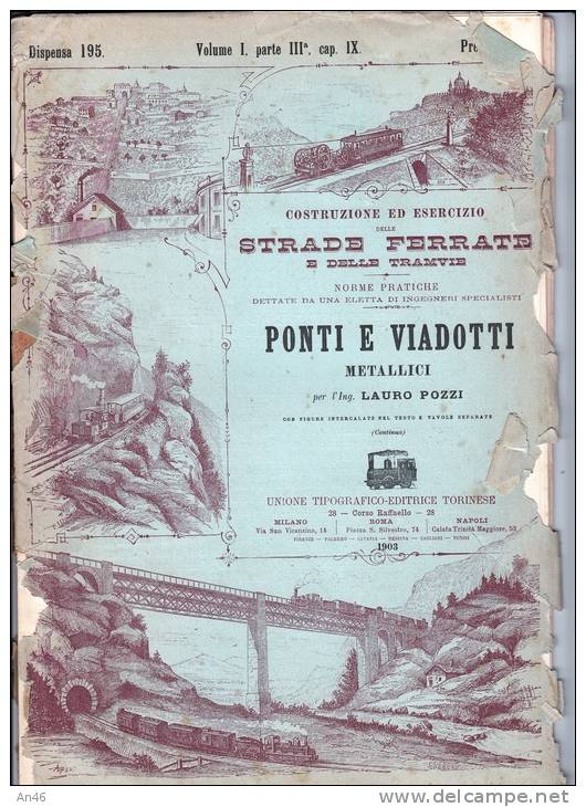 STRADE FERRATE E DELLE TRAMVIE-PONTI E VIADOTTI-DISPENSA 195 DA PG145 A PAG.176-PIANTE VARIE - Obras Públicas