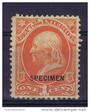 USA Department Of The Interior Official Stamp  55, SPECIMEN Surcharge Not Used (*) - Dienstzegels