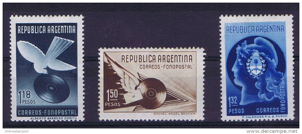 Argentie: 1939, Mi 447 - 449 A, MH/*, - Ongebruikt