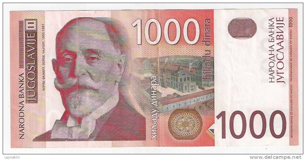 Yugoslavia 1000 Dinara 2001. P-158 - Yugoslavia