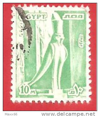 EGITTO - EGYPT - USATO - 1978 - DEFINITIVA - Statue Of Horus -  10 Egyptian Malleem - Michel EG 744 - Gebruikt