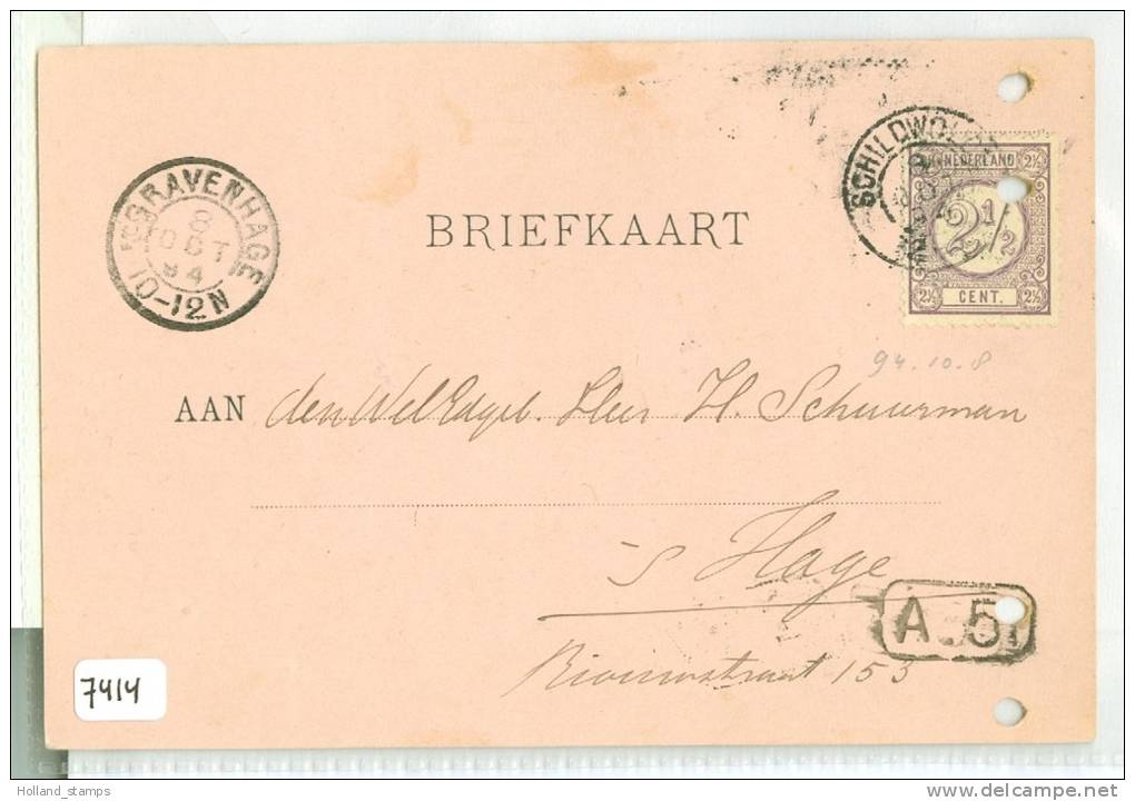 HANDGESCHREVEN BRIEFKAART Uit 1894 Van SCHILDWOLDE Naar ´s-GRAVENHAGE * NVPH Nr. 33  (7414) - Brieven En Documenten