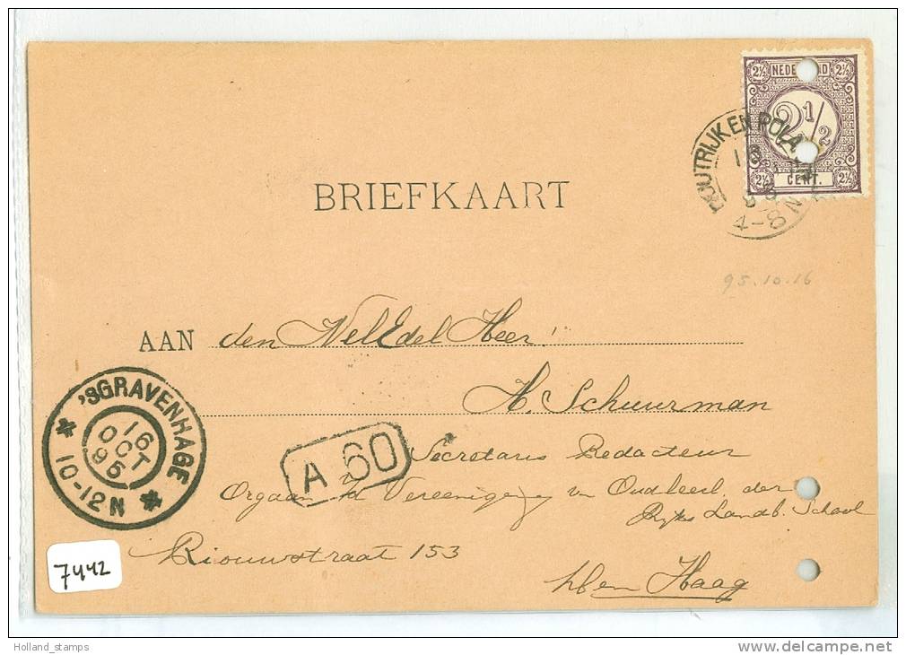 HANDGESCHREVEN BRIEFKAART Uit 1895 Van HALFWEG * HOUTRIJK En POLANEN Naar DEN HAAG * NVPH Nr. 33  (7442) - Brieven En Documenten