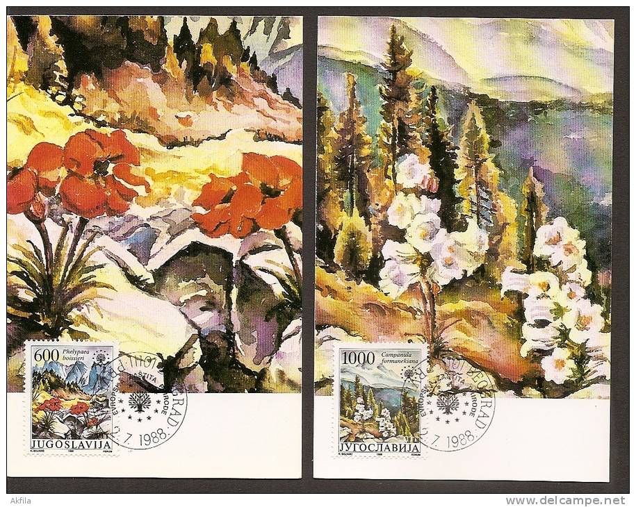 Yugoslavia, 1988, Nature Protection, Carte Maximum (CM) - Protection De L'environnement & Climat