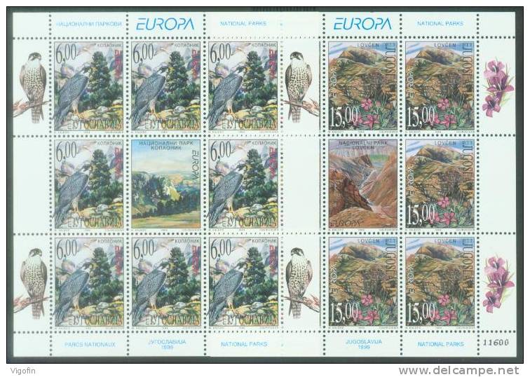YU 1999-2910-1 EUROPA CEPT, YUGOSLAVIA, 2MS, MNH - Adler & Greifvögel