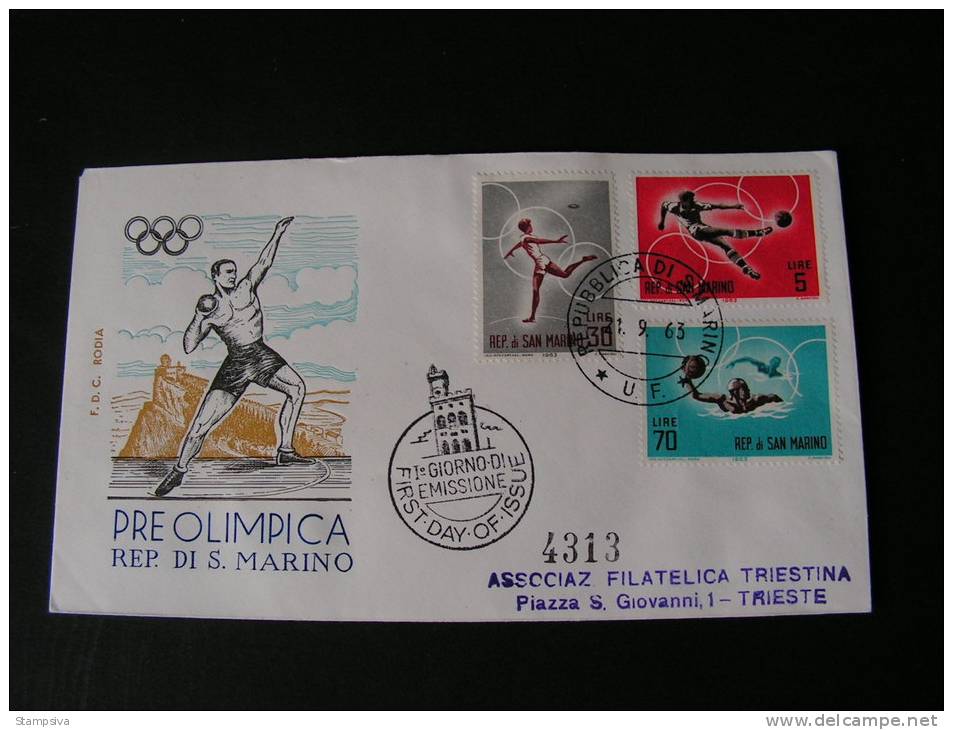 == San Mariono Sport FDC 1963  Olympiade - FDC