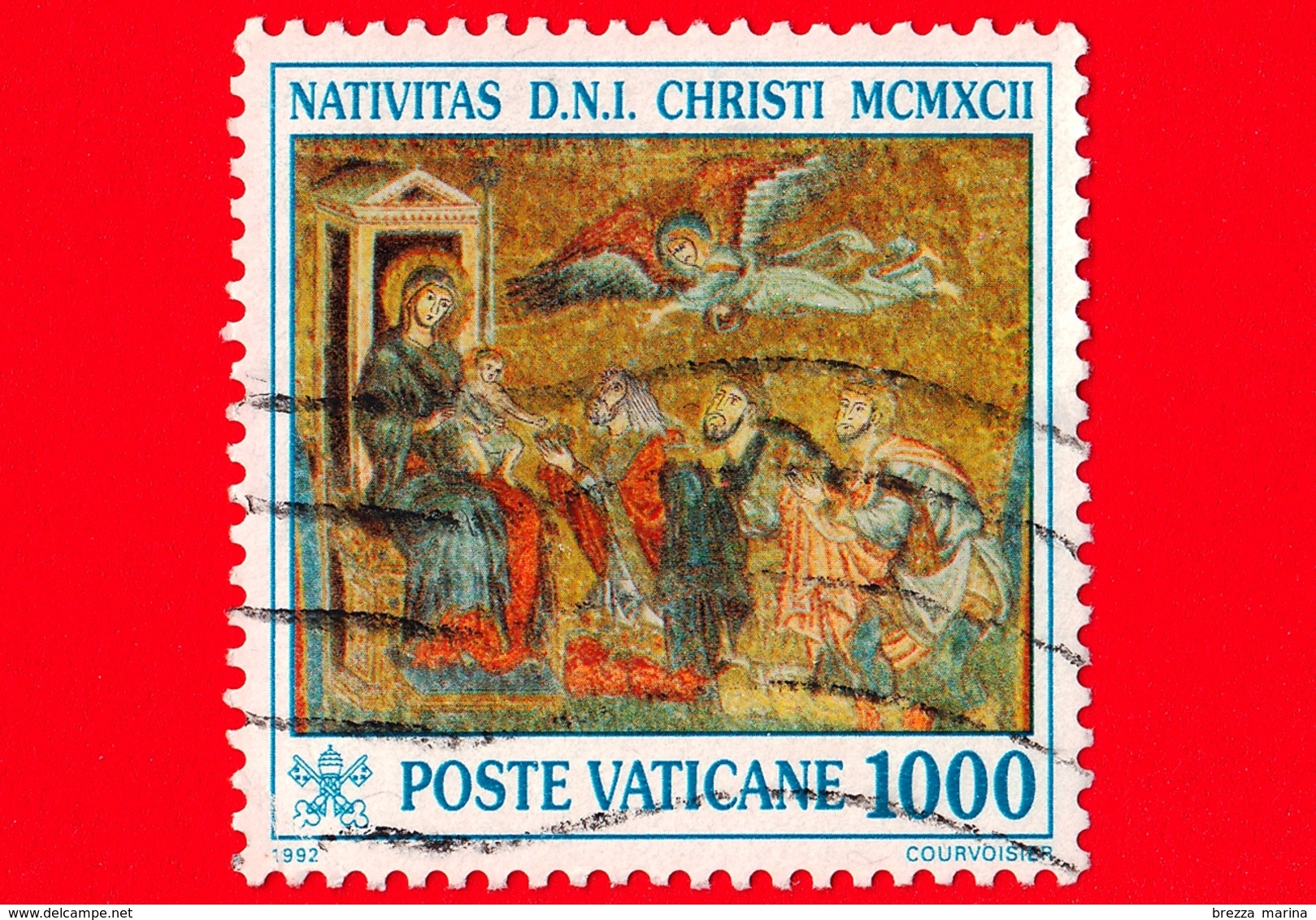 VATICANO - Usato - 1992 - Natale - 1000 L. - Adorazione Dei Magi - Oblitérés