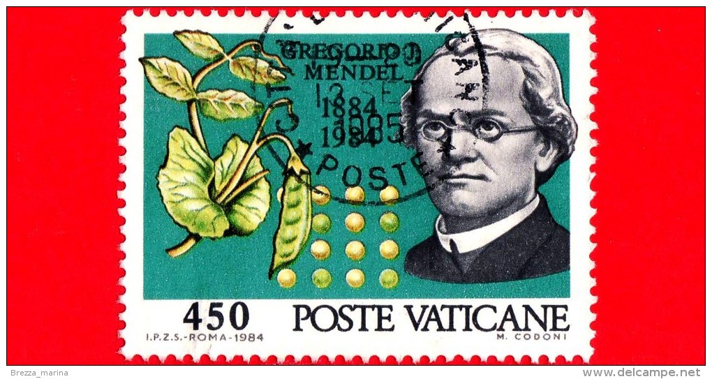 VATICANO - 1984 - Usato - Centenario Della Morte Del Biologo Abate Gregorio J.Mendel - 450 L. • Ritratto - Used Stamps