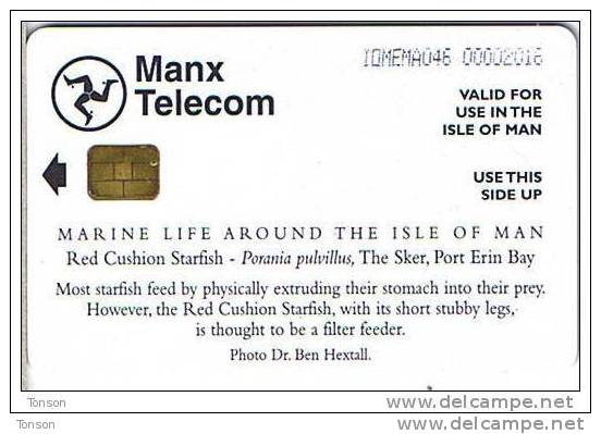 Isle Of Man, MAN 170, 2 £, Red Cushian Starfish, 2 Scans. - Isla De Man