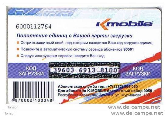 Kazakhstan, 2000 Units, K-Mobile, Couple, 2 Scans.. - Kasachstan