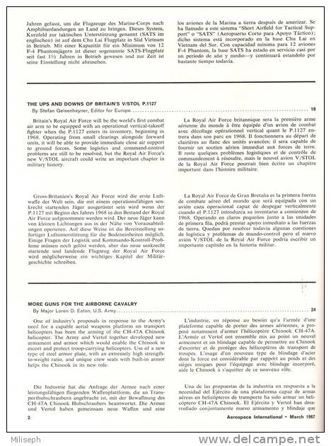Magazine AEROSPACE INTERNATIONAL - MARCH 1967 -  Avions - Hélicoptères - Publicité PARIS AIR SHOW  (3252) - Aviazione
