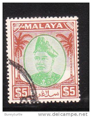 Malaya Selangor 1949 Sultan Hisam-ud-Din Alam Shah $5 Used - Selangor