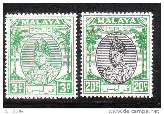 Malaya Perlis 1951 Raja Syed Putra 2v Mint Hinged - Perlis