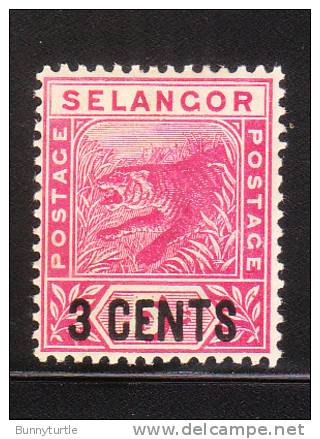 Malaya Selangor 1894 Tiger Surcharged Mint Hinged - Selangor