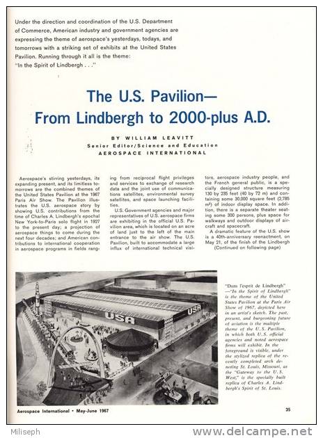 Magazine AEROSPACE INTERNATIONAL - MAY / JUNE 1967-  Avions - Hélicoptères - PARIS AIR SHOW - In The Spirit Of LINDBERGH - Luchtvaart