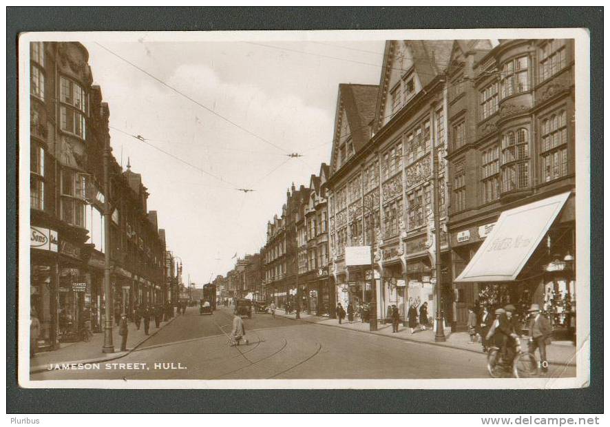 JAMESON STREET  TRAFFIC   ,  HULL   , OLD POSTCARD , O - Hull