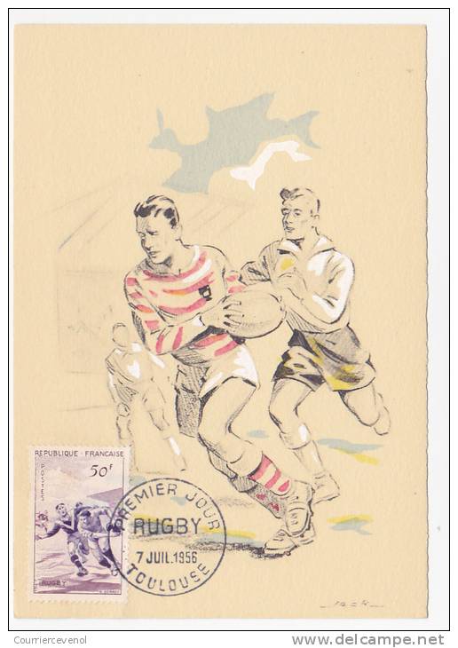 FRANCE - 5 Cartes Maximum - SPORTS 1956 - Basket Ball - Pelote Basque - Rugby - Alpinisme X2 - Andere & Zonder Classificatie