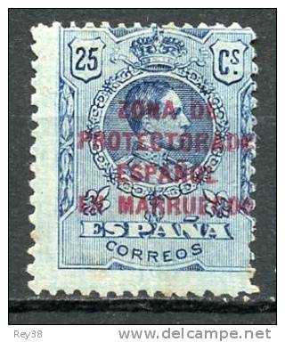 MARRUECOS 1916-20. VALOR 25 CTS. CON FIJASELLOS*. VALUE 25 CTS. MH* - Marocco Spagnolo