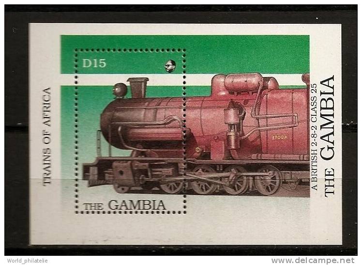 Gambie Gambia 1989 N° BF 75 ** Trains, Locomotives Africaines à Vapeur, Britanique, Chemin De Fer - Gambie (1965-...)