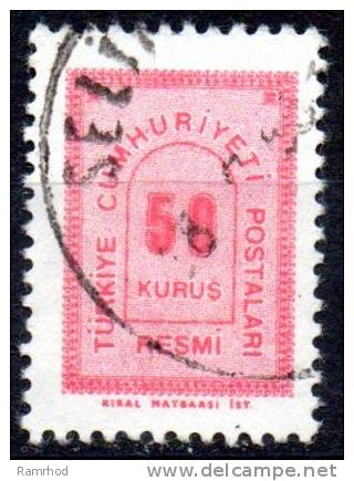 TURKEY 1963 Official - 50k. - Red FU - Timbres De Service